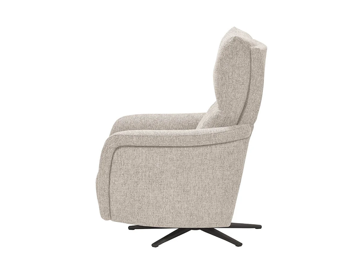 Fauteuil relax électrique pivotant tissu beige chiné - VARENNE