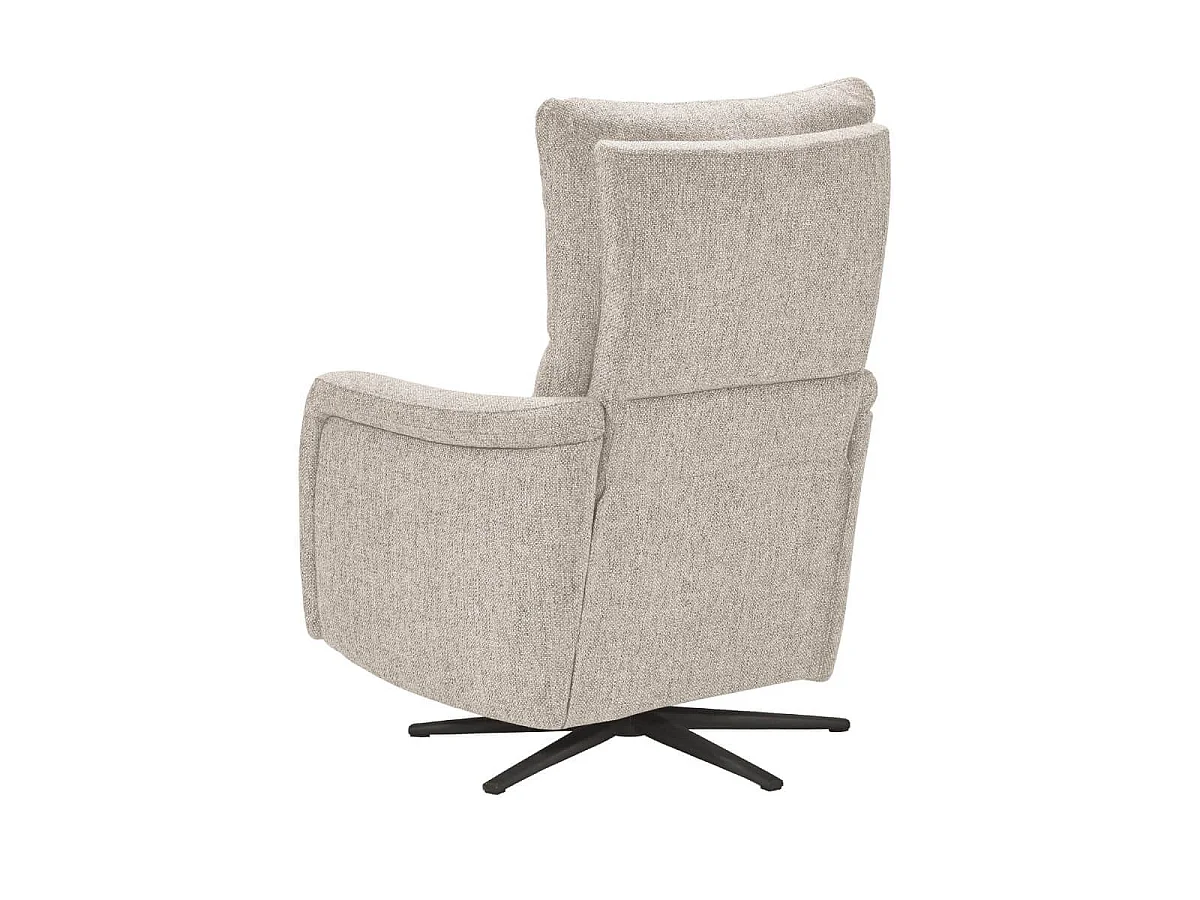 Fauteuil relax électrique pivotant tissu beige chiné - VARENNE
