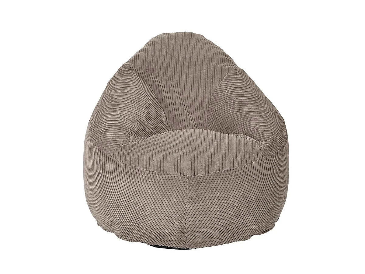 Chauffeuse poire en mousse et tissu velours côtelé taupe - AMORY