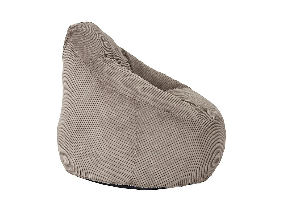 Chauffeuse poire en mousse et tissu velours côtelé taupe - AMORY