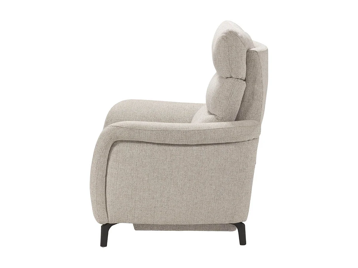 Fauteuil relax électrique tissu beige chiné - VARENNE
