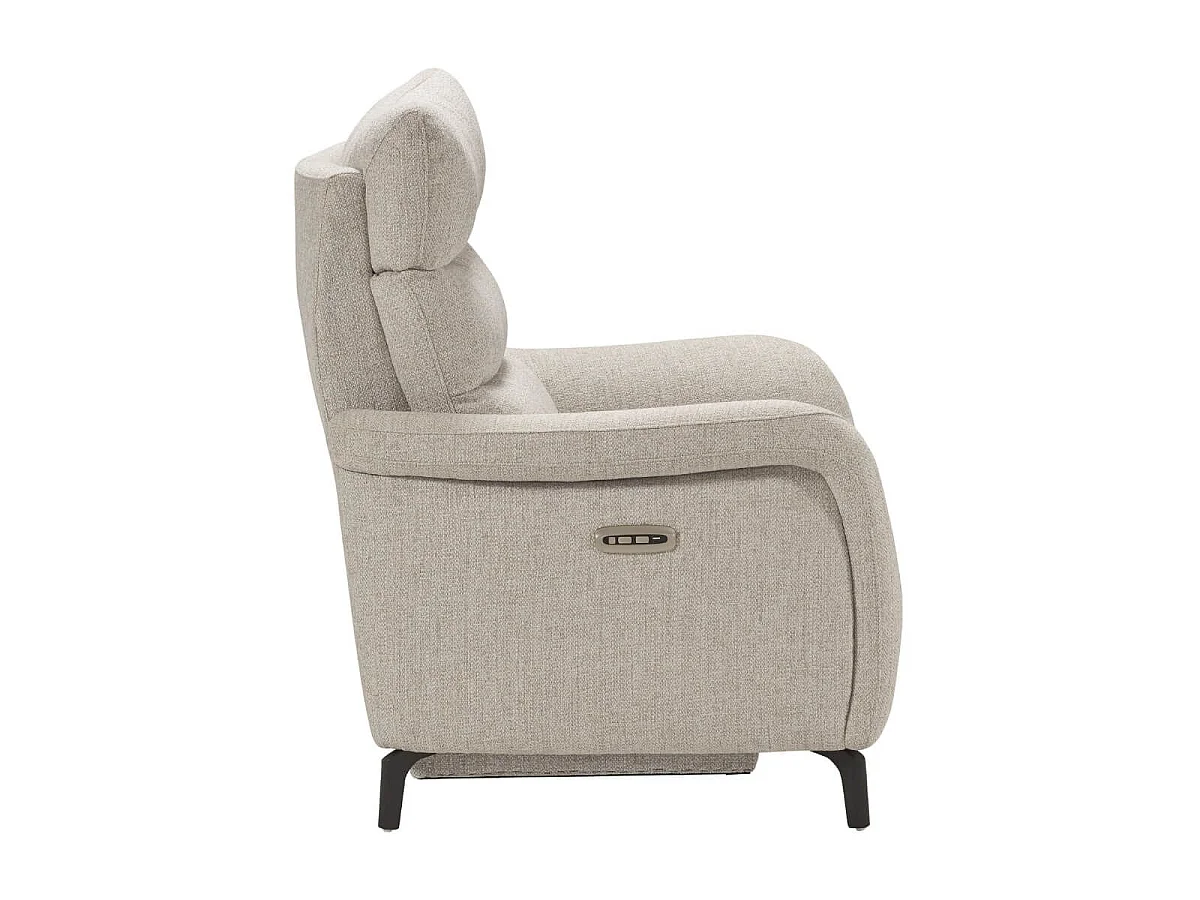 Fauteuil relax électrique tissu beige chiné - VARENNE