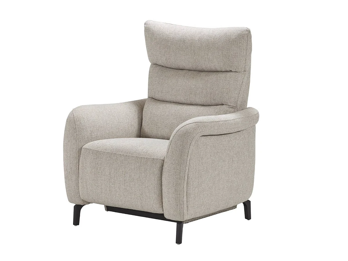 Fauteuil relax électrique tissu beige chiné - VARENNE