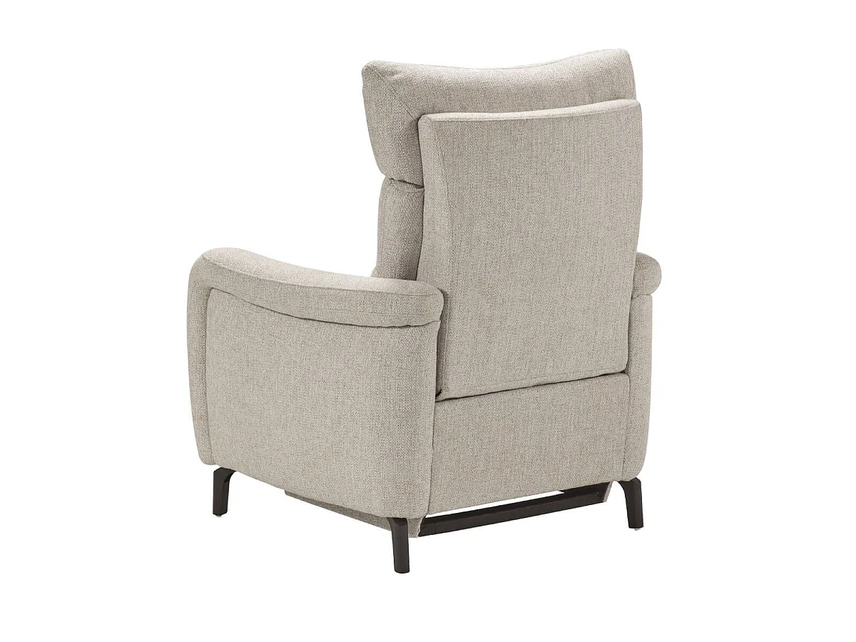 Fauteuil relax électrique tissu beige chiné - VARENNE