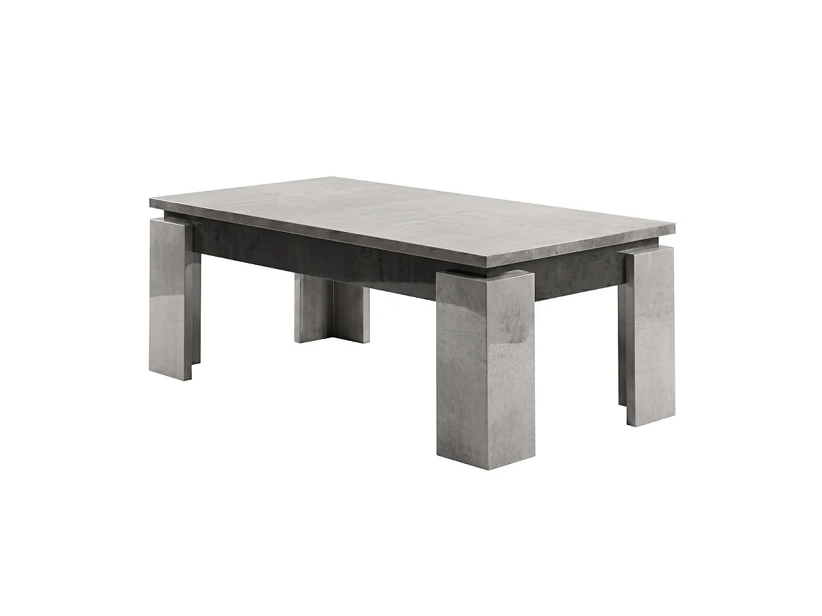 Salon table basse 2 vitrines meuble TV aspect béton ciré 2 tons - HAMPTON