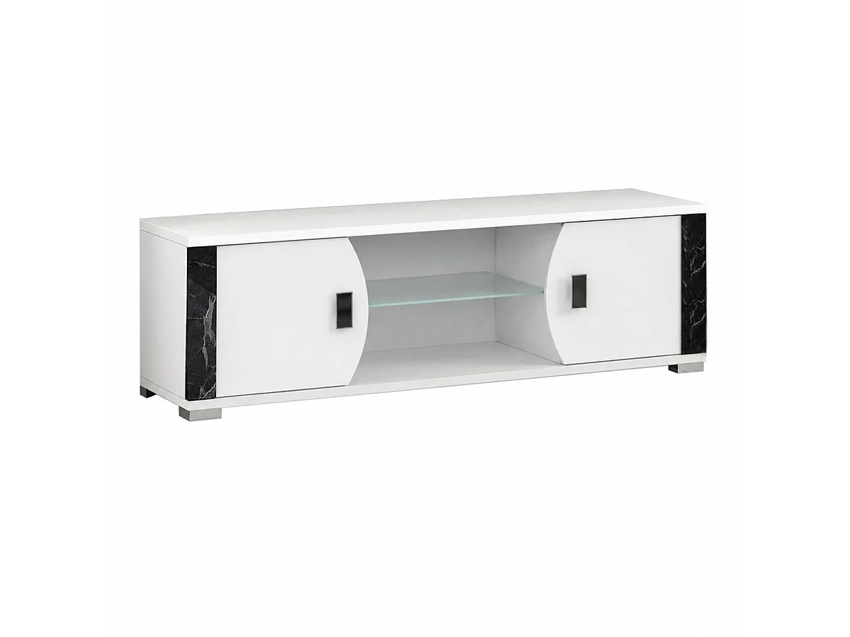 Ensemble salon blanc et aspect marbre noir - TAHOE