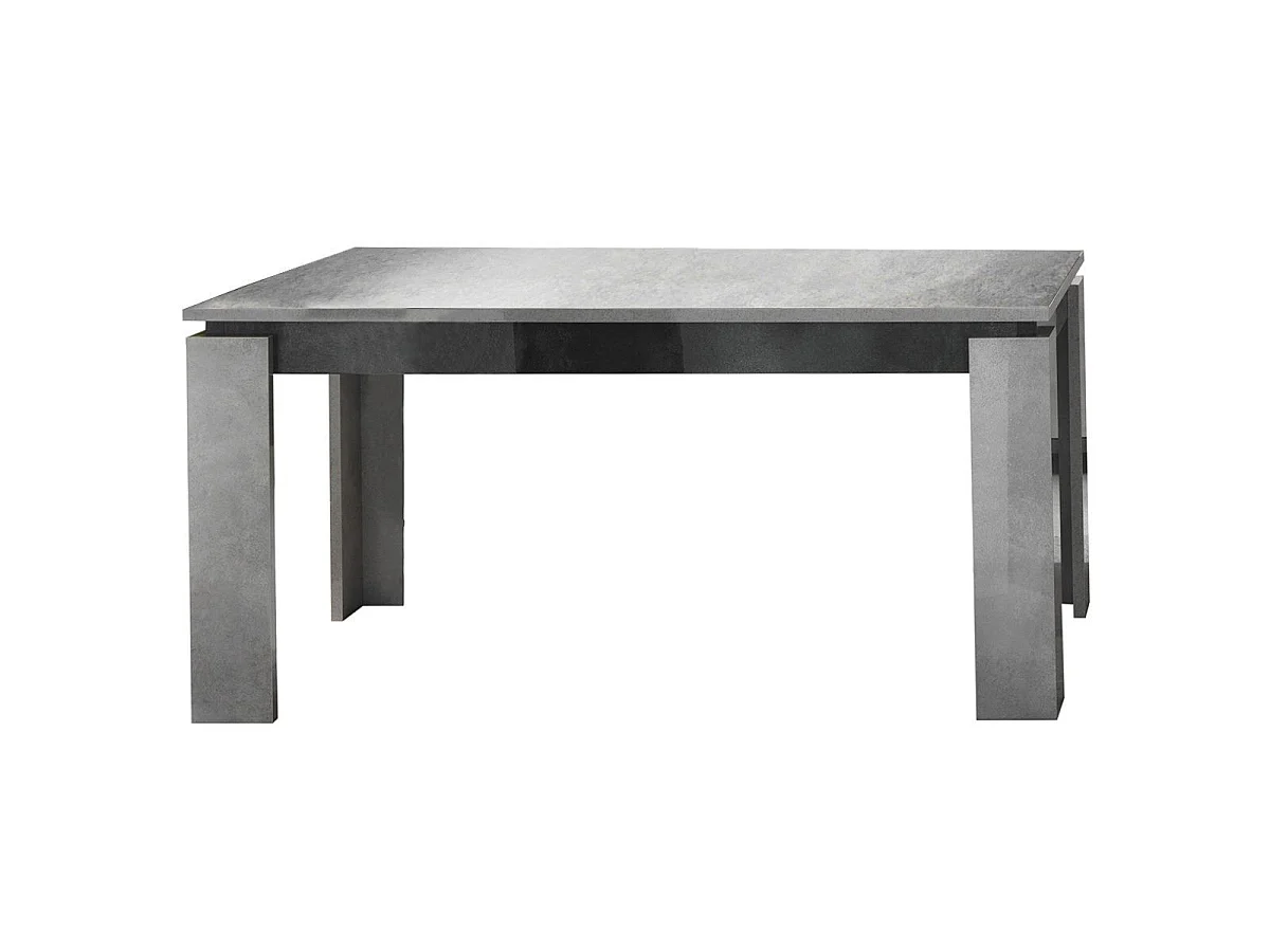 Séjour buffet 4P + table de repas aspect béton ciré 2 tons - HAMPTON