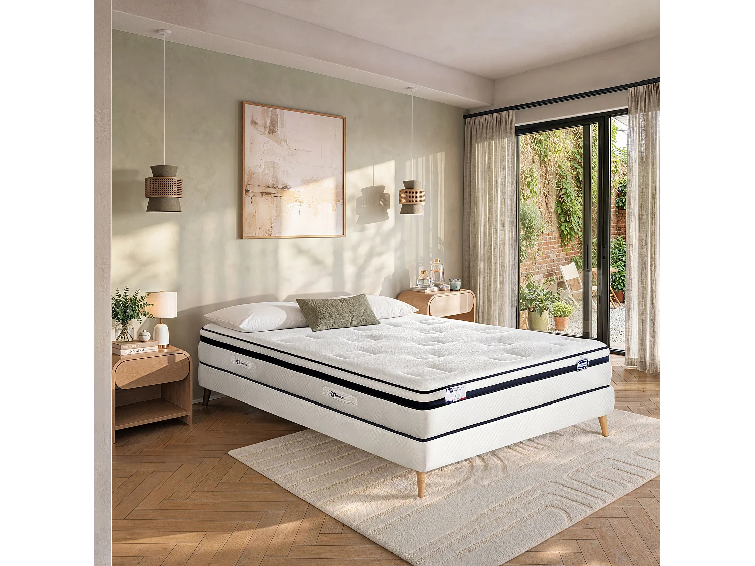 Matelas INCOMPARABLE 140x190 Hybride, ferme H27 + couette + 2 oreillers