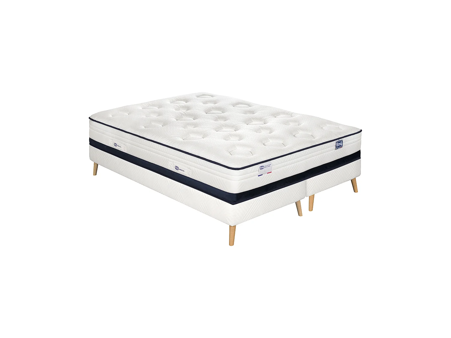 Ensemble INEDIT, matelas Hybride 180x200, ferme H27 + 2 sommiers + couette