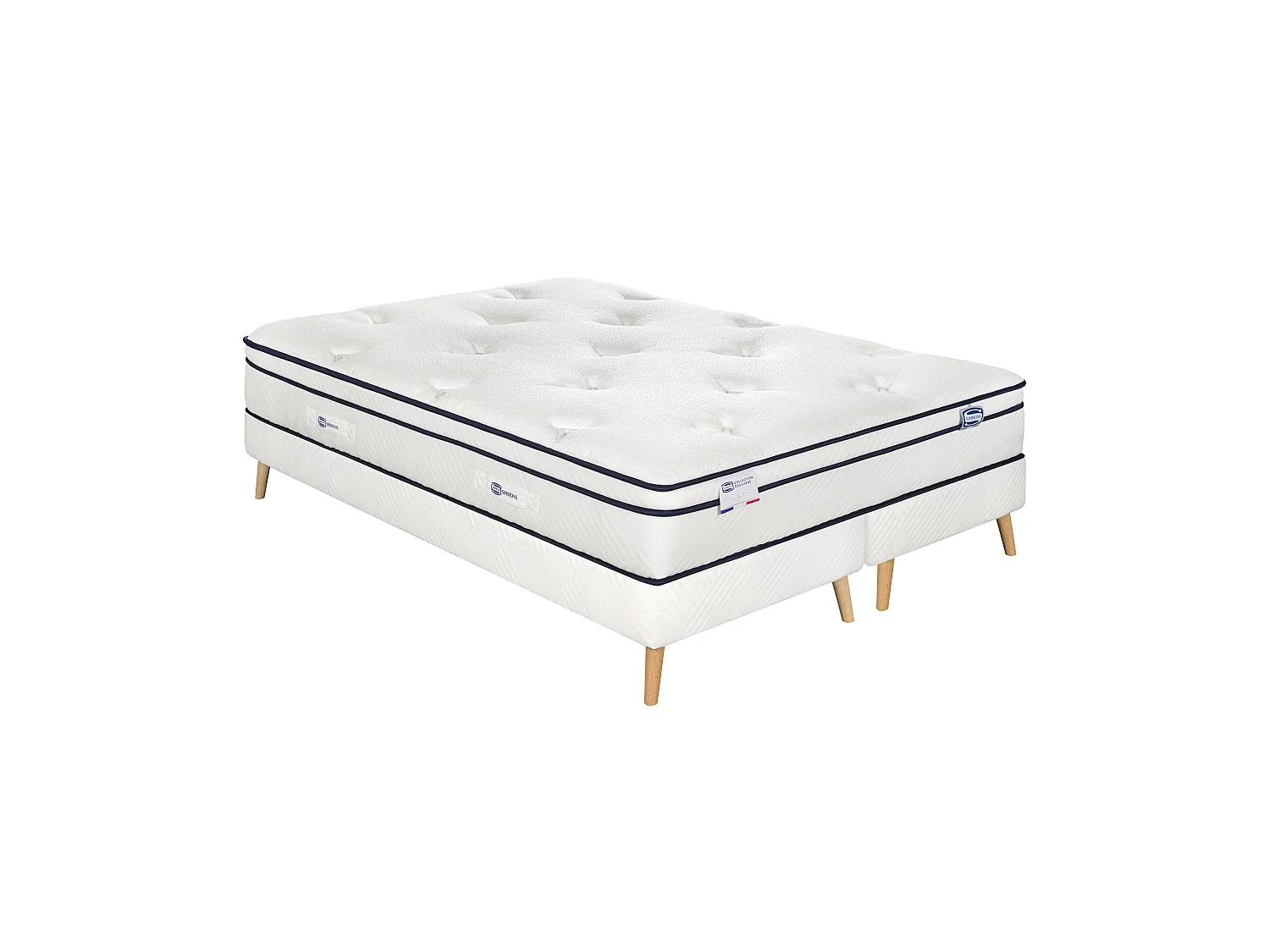 Ensemble INEGALE, matelas Hybride 180x200, ferme H27 + 2 sommiers + couette