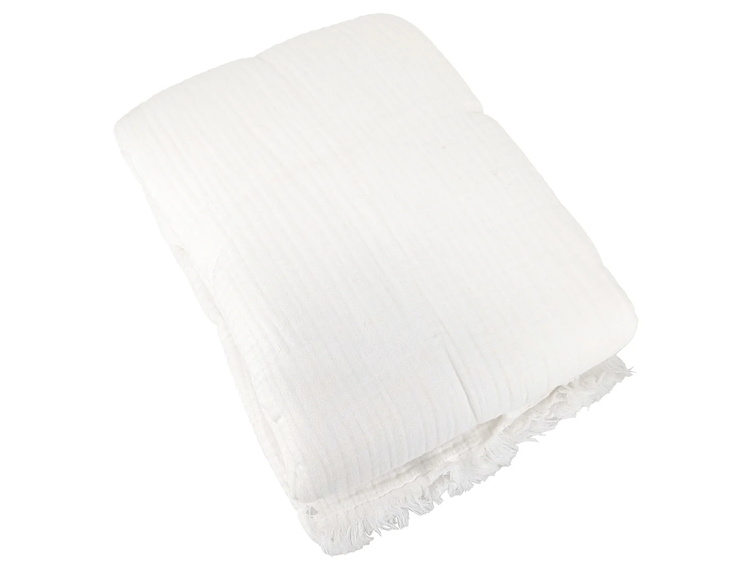 Couvre-lit 150x200 cm coton collection PAROS blanc neige