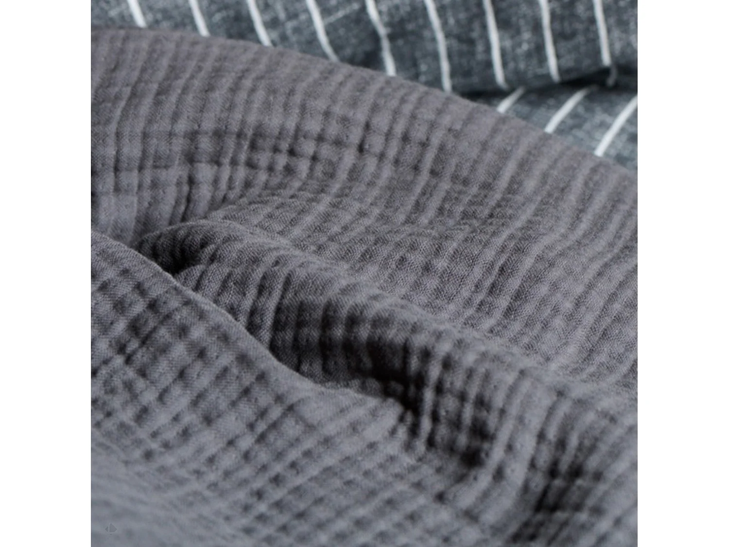Couvre-lit 150x200 cm coton collection PAROS noir caviar