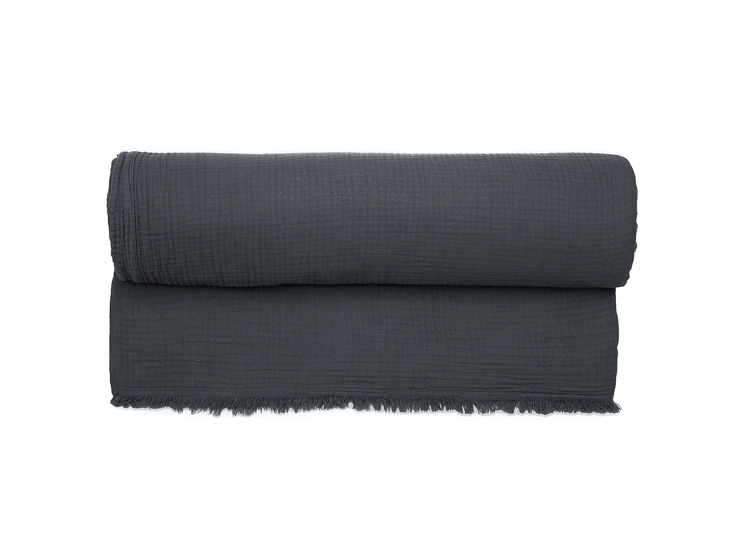 Couvre-lit 150x200 cm coton collection PAROS noir caviar