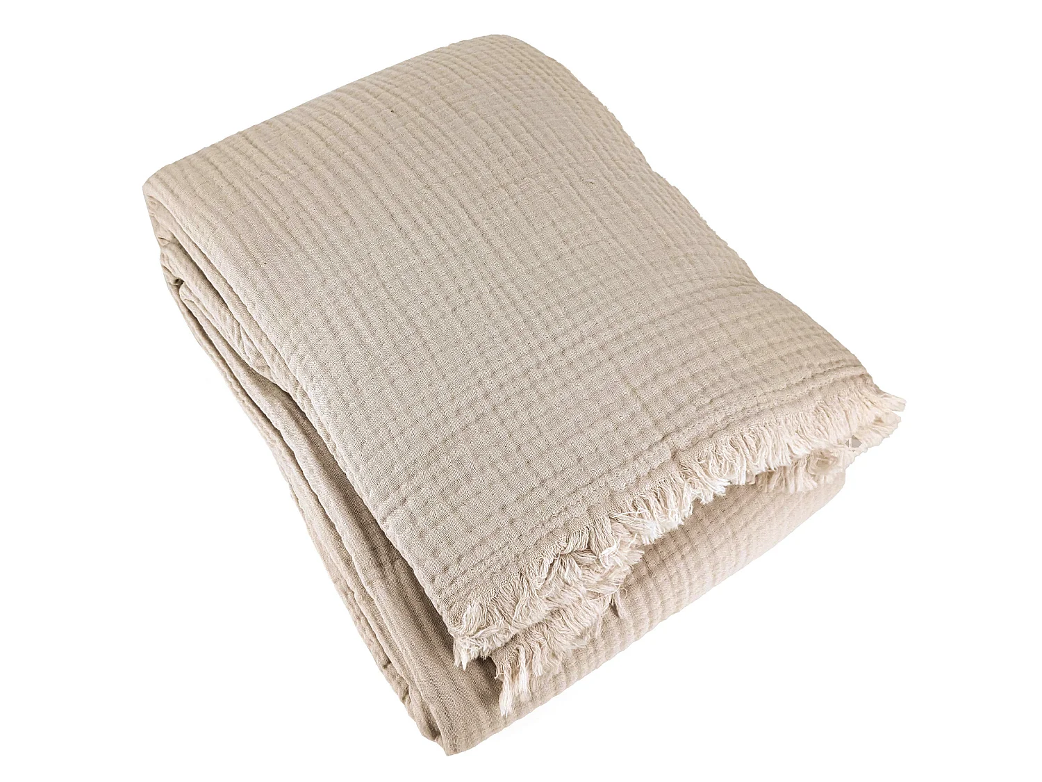 Couvre-lit 150x200 cm coton collection PAROS beige chanvre