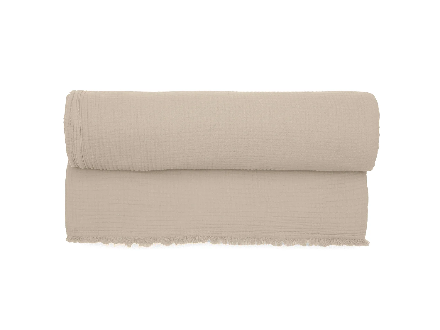 Couvre-lit 150x200 cm coton collection PAROS beige chanvre