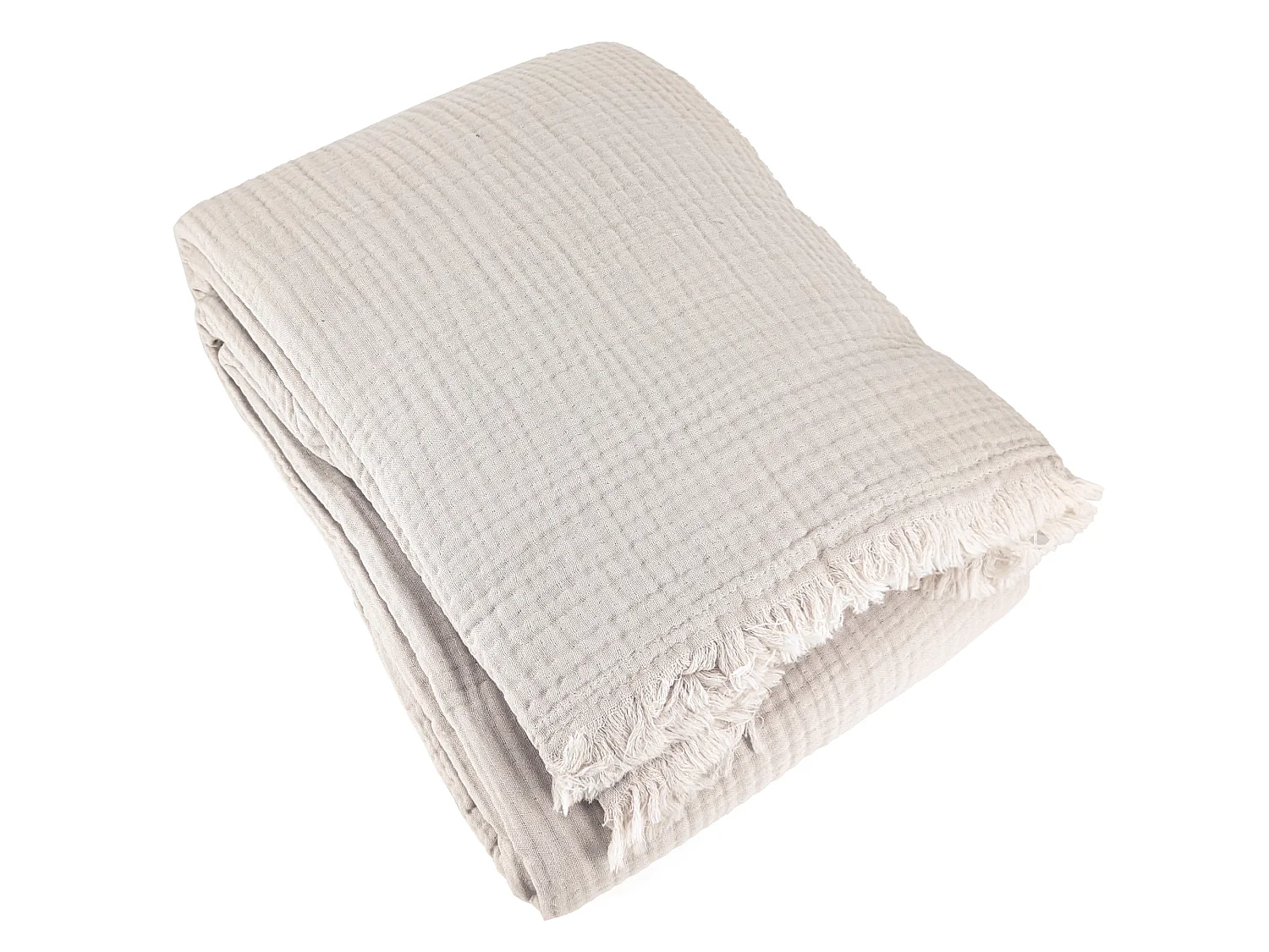 Couvre-lit 150x200 cm coton collection PAROS beige ficelle