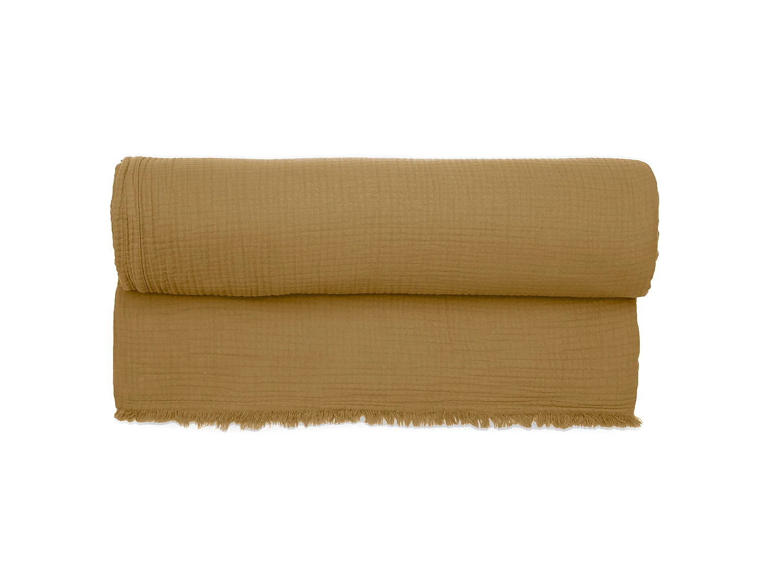 Couvre-lit 150x200 cm coton collection PAROS marron houblon