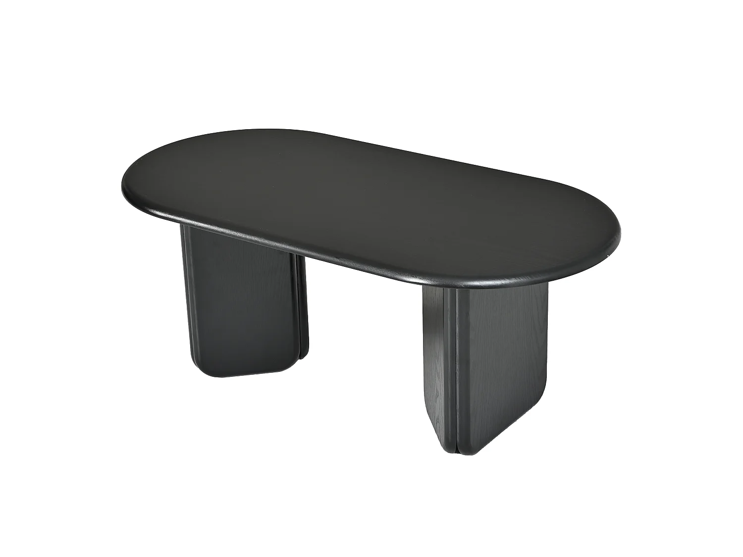 Oval coffee table with rounded legs - MDF - 99 x 50 x 40 cm - Black