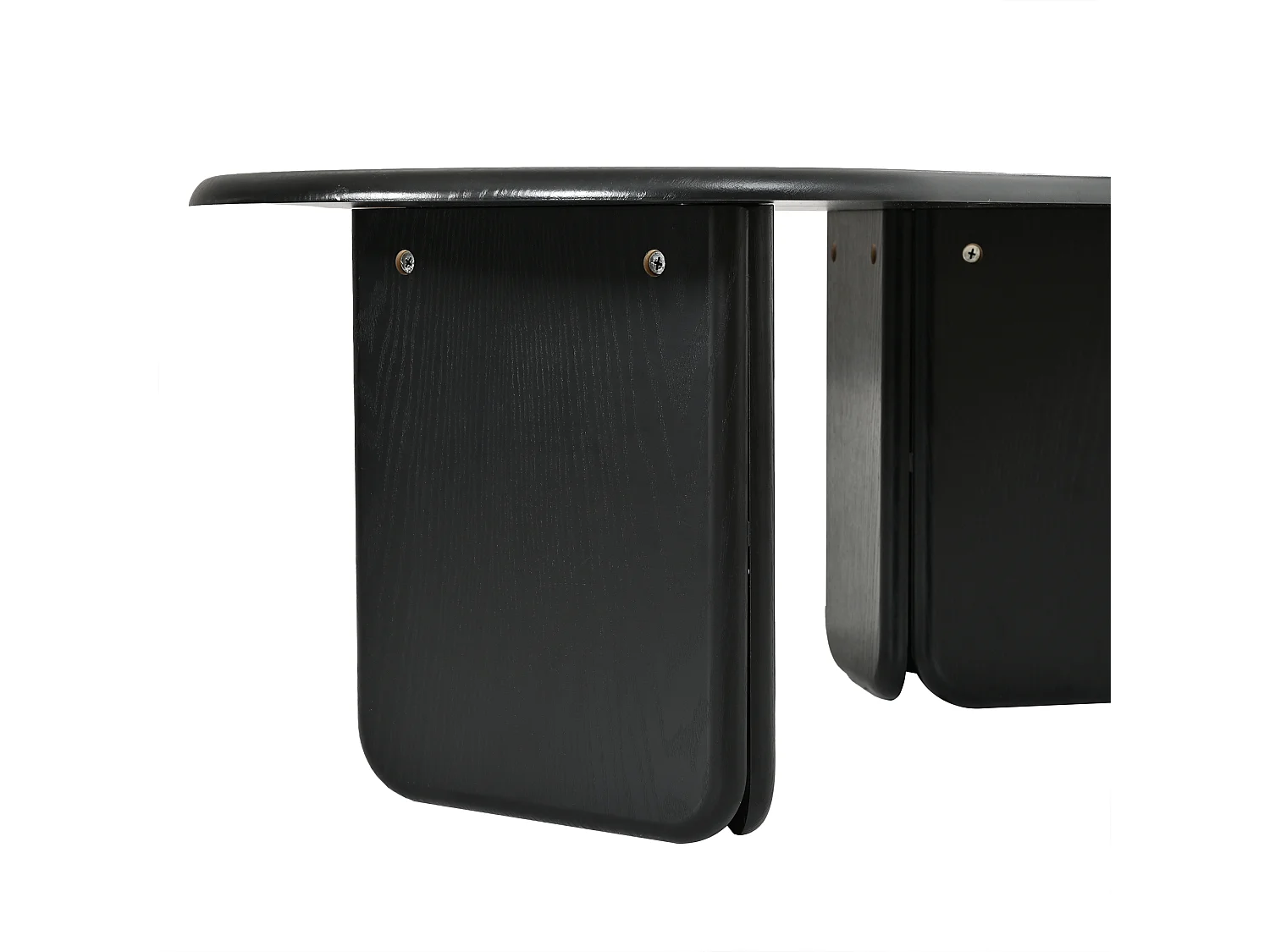 Oval coffee table with rounded legs - MDF - 99 x 50 x 40 cm - Black