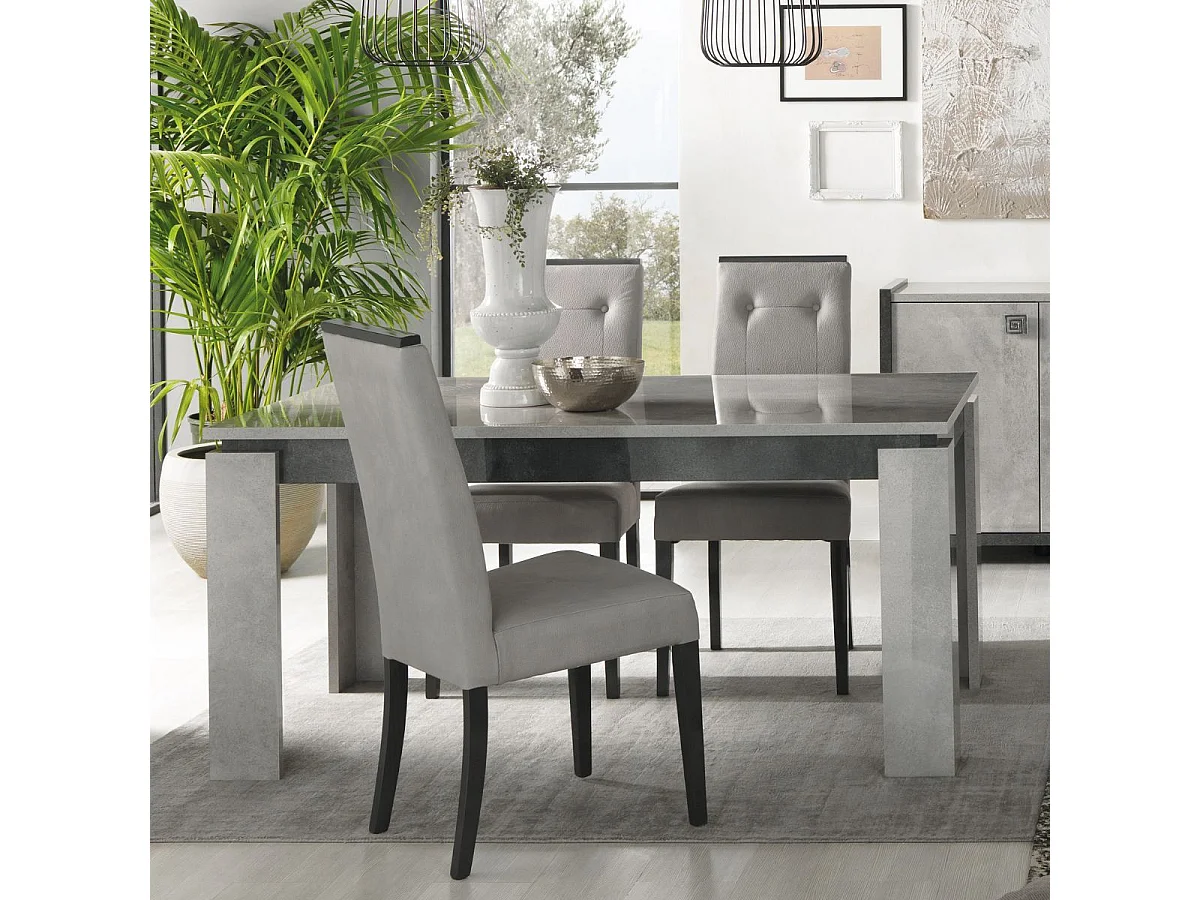 Table repas design allogeable aspect béton ciré 2 tons - HAMPTON