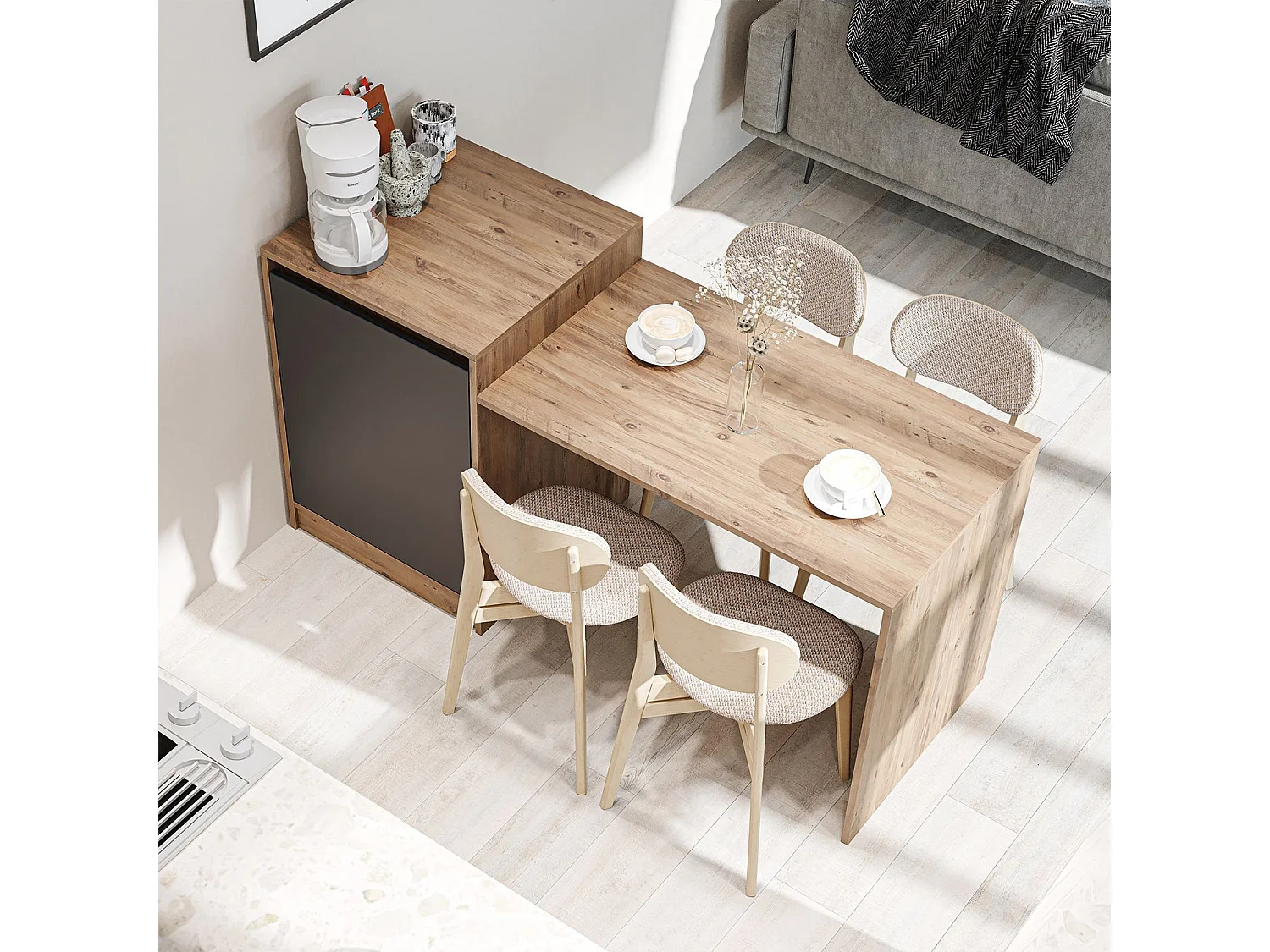 Table de Cuisine en bois " 2787" - 160 x 60 x 85 cm - Pin Atlantique