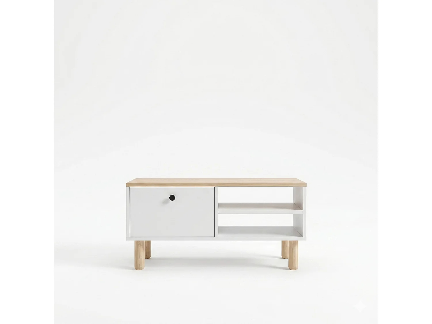 Ovalt vitt träkaffebord "Aris" - 90 x 38,8 x 60 cm - Safiroak