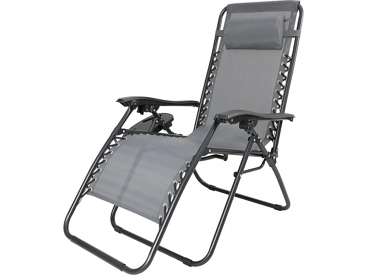 Set van 2 verstelbare tuinstoelen met zero-gravity-functie en gewatteerd kussen "Sintra" - Grijs