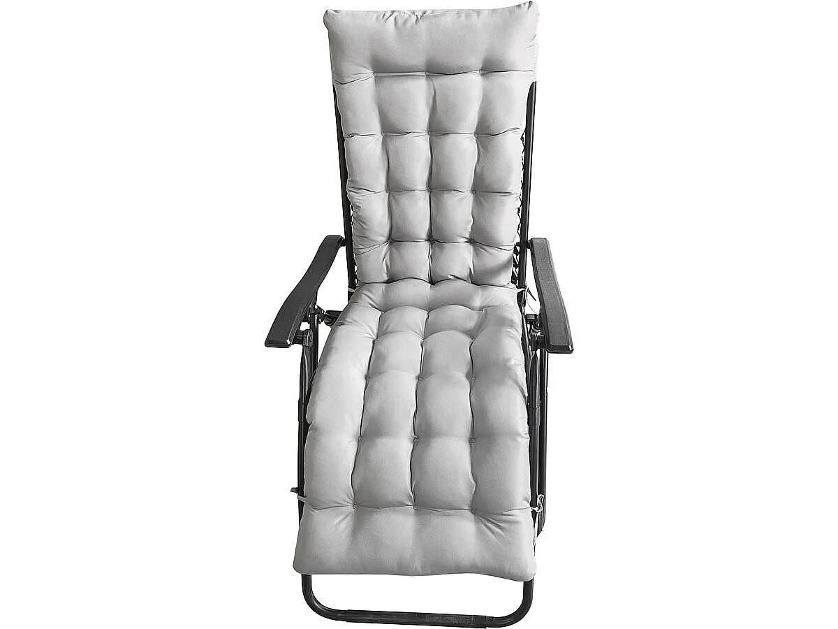 Set van 2 verstelbare tuinstoelen met zero-gravity-functie en gewatteerd kussen "Sintra" - Grijs