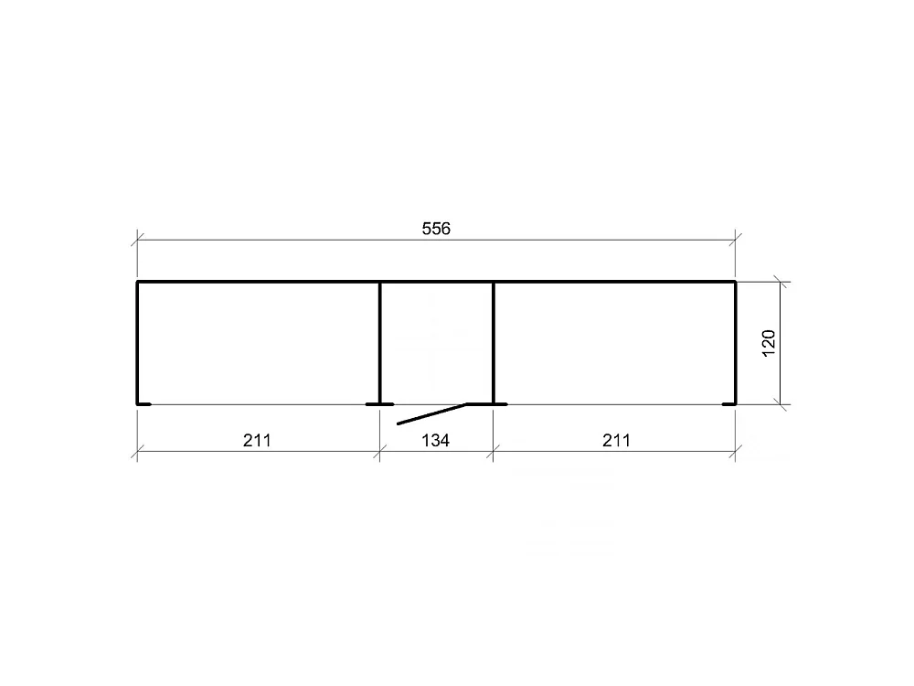 Abri à Bûches Double avec Remise - 6,49 m² - 556x120xH220 cm - Capacité totale de 8,8 m3 - M986-TUNDRA CAVERN