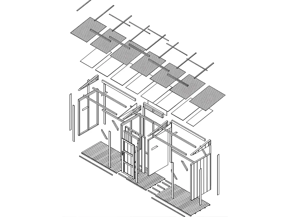 Abri à Bûches Double avec Remise - 6,49 m² - 556x120xH220 cm - Capacité totale de 8,8 m3 - M986-TUNDRA CAVERN