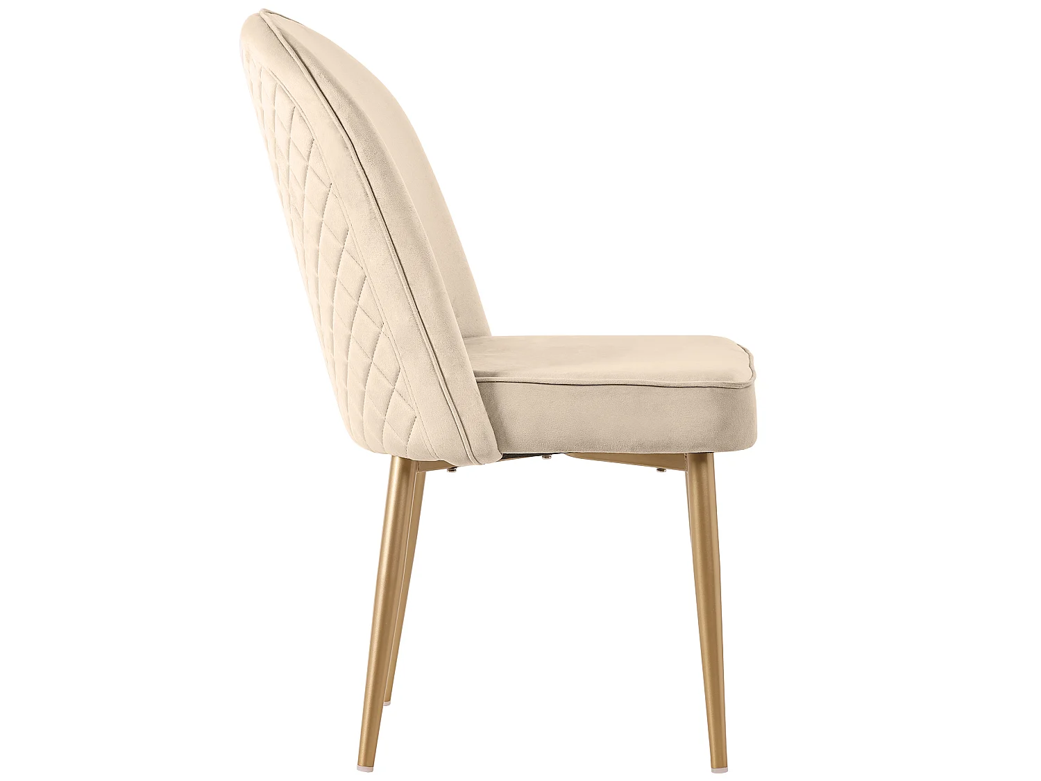 Lot de 2 Chaises de Salle à Manger en Velours Beige, Pieds Métal Doré, Confortable et Moderne, Idéal pour Salle à Manger