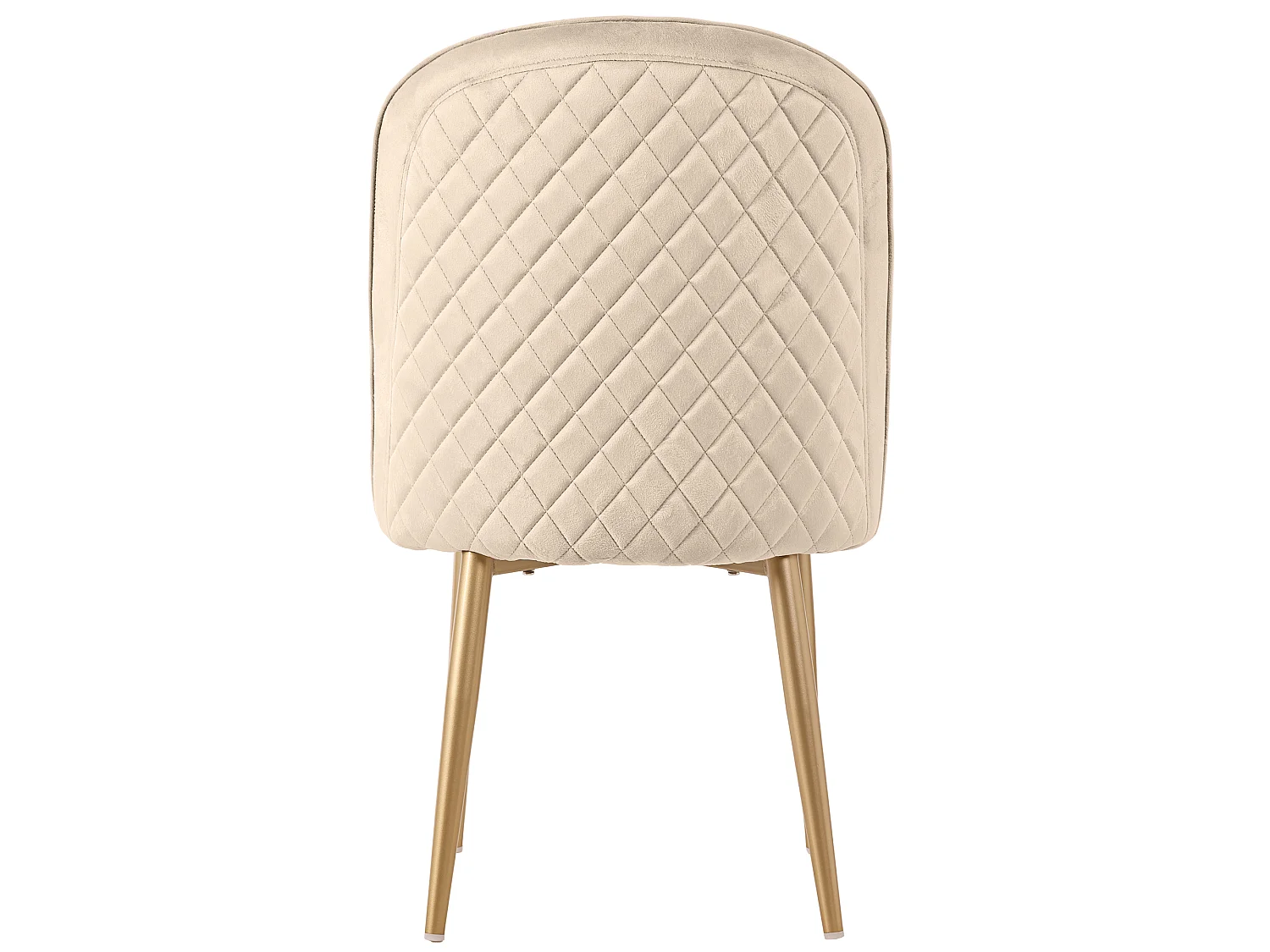 Lot de 2 Chaises de Salle à Manger en Velours Beige, Pieds Métal Doré, Confortable et Moderne, Idéal pour Salle à Manger