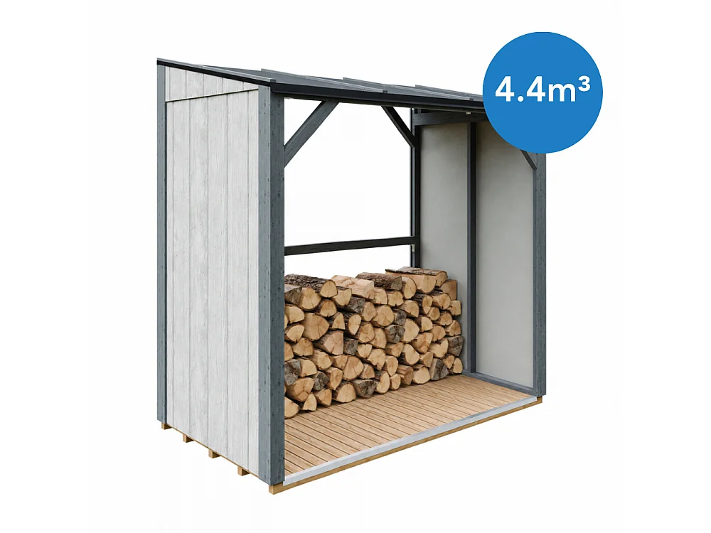 Abri à bûches - 2,54 m² - 220x120xH220 cm - Avec capacité de stockage de 4,4 m3 - M984-TUNDRA CAVERN