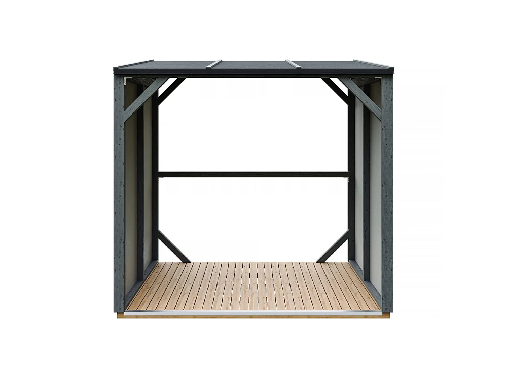 Abri à bûches - 2,54 m² - 220x120xH220 cm - Avec capacité de stockage de 4,4 m3 - M984-TUNDRA CAVERN
