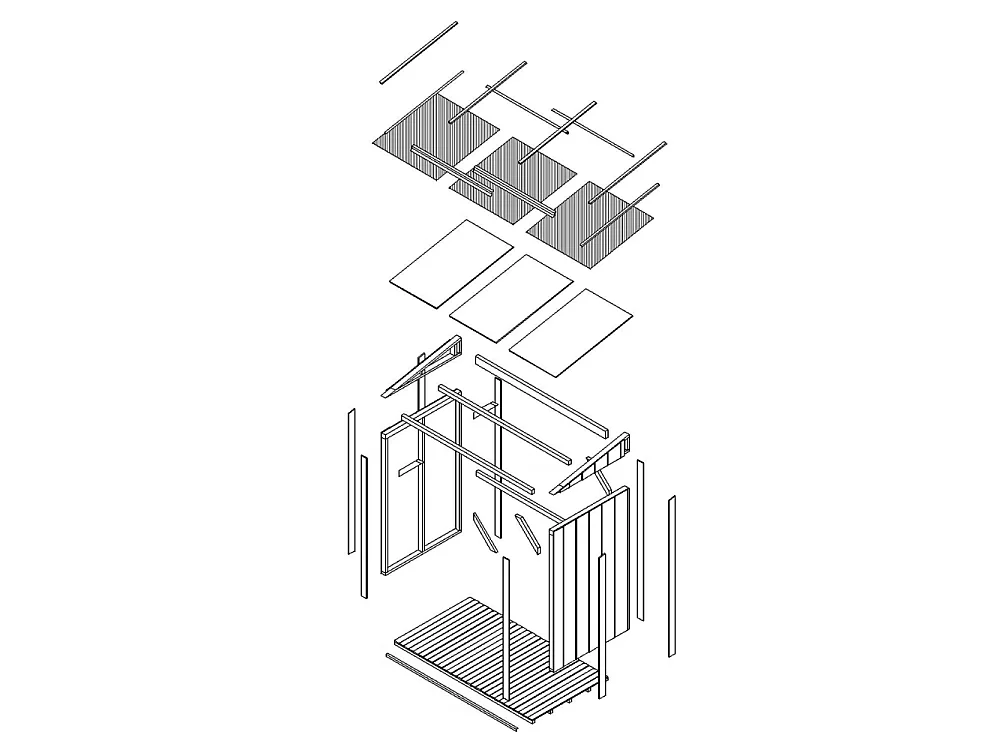 Abri à bûches - 2,54 m² - 220x120xH220 cm - Avec capacité de stockage de 4,4 m3 - M984-TUNDRA CAVERN