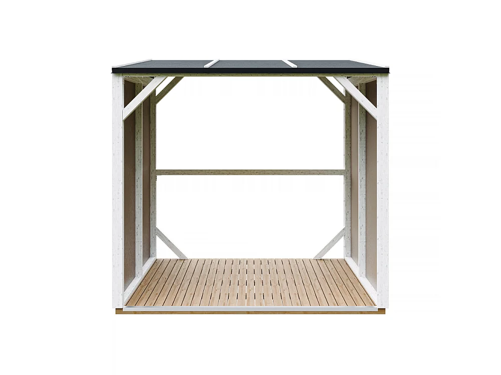 Houtopslag - 2,54 m² - 220x120xH220 cm - Overkapping voor brandhout met 4,4 m³ opslagcapaciteit - M984-TERRA BROWN