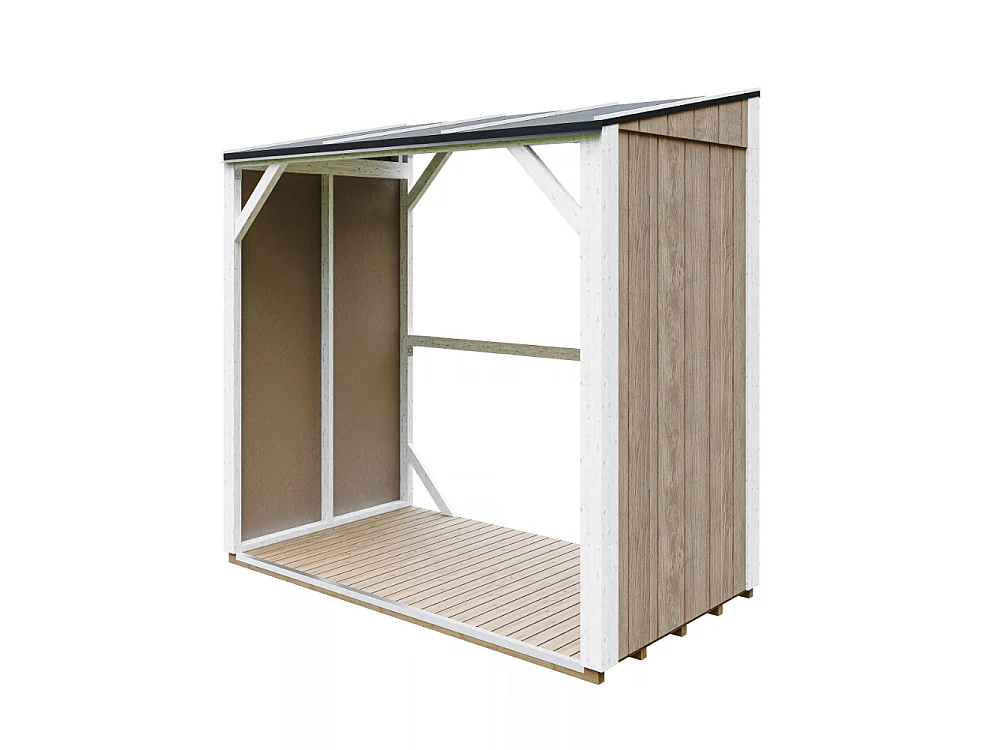 Houtopslag - 2,54 m² - 220x120xH220 cm - Overkapping voor brandhout met 4,4 m³ opslagcapaciteit - M984-TERRA BROWN