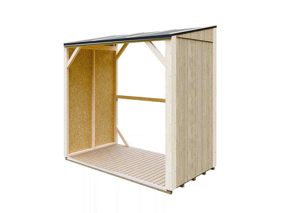 Houtopslag - 2,54 m² - 220x120xH220 cm - Overkapping voor brandhout met 4,4 m³ opslagcapaciteit - M984