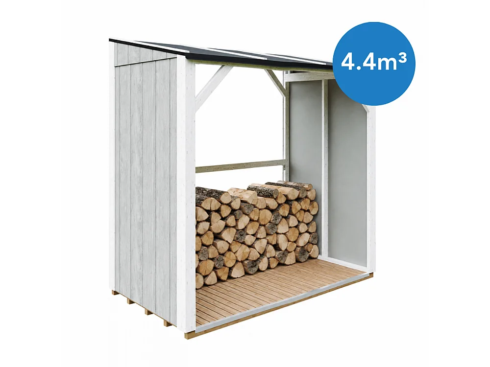 Houtopslag - 2,54 m² - 220x120xH220 cm - Overkapping voor brandhout met 4,4 m³ opslagcapaciteit - M984-TUNDRA GREY