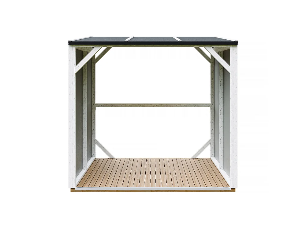 Houtopslag - 2,54 m² - 220x120xH220 cm - Overkapping voor brandhout met 4,4 m³ opslagcapaciteit - M984-TUNDRA GREY