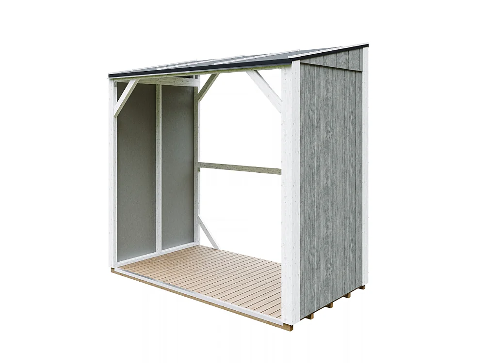 Houtopslag - 2,54 m² - 220x120xH220 cm - Overkapping voor brandhout met 4,4 m³ opslagcapaciteit - M984-TUNDRA GREY