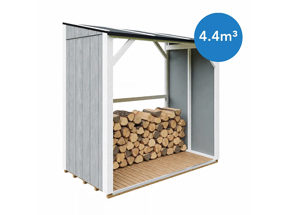 Houtopslag - 2,54 m² - 220x120xH220 cm - Overkapping voor brandhout met 4,4 m³ opslagcapaciteit - M984-CAVERN STEEL