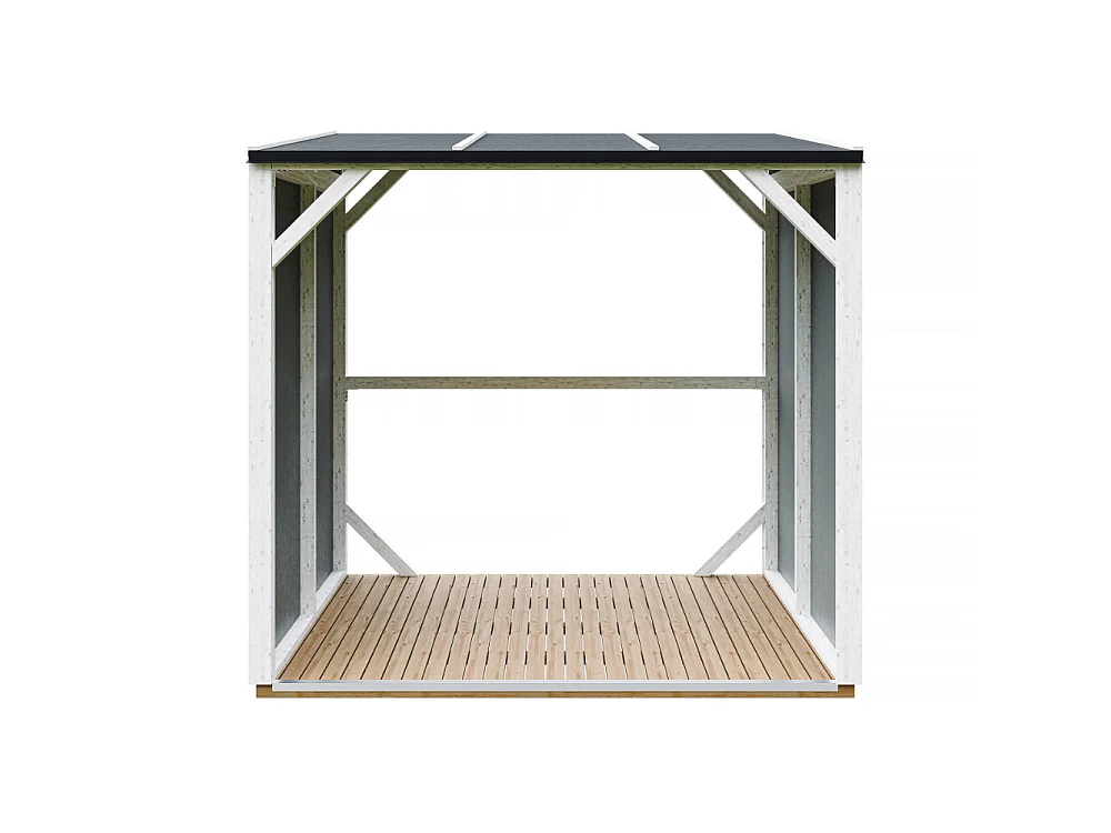 Houtopslag - 2,54 m² - 220x120xH220 cm - Overkapping voor brandhout met 4,4 m³ opslagcapaciteit - M984-CAVERN STEEL