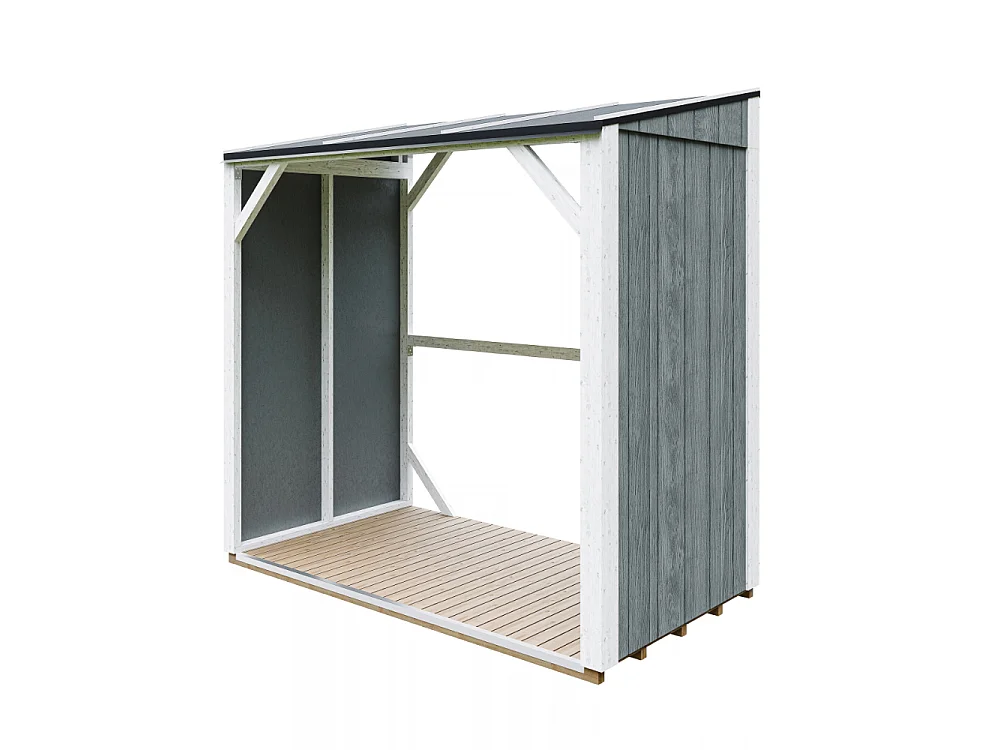 Houtopslag - 2,54 m² - 220x120xH220 cm - Overkapping voor brandhout met 4,4 m³ opslagcapaciteit - M984-CAVERN STEEL