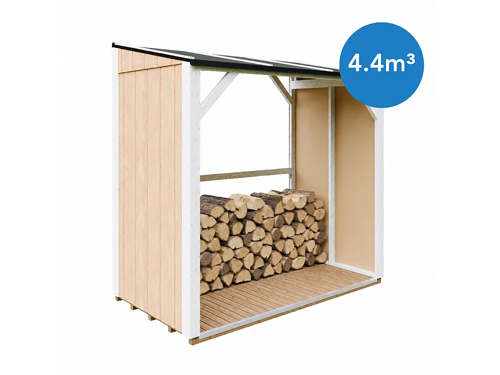 Houtopslag - 2,54 m² - 220x120xH220 cm - Overkapping voor brandhout met 4,4 m³ opslagcapaciteit - M984-HARVEST HONEY
