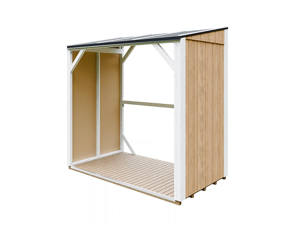Houtopslag - 2,54 m² - 220x120xH220 cm - Overkapping voor brandhout met 4,4 m³ opslagcapaciteit - M984-HARVEST HONEY