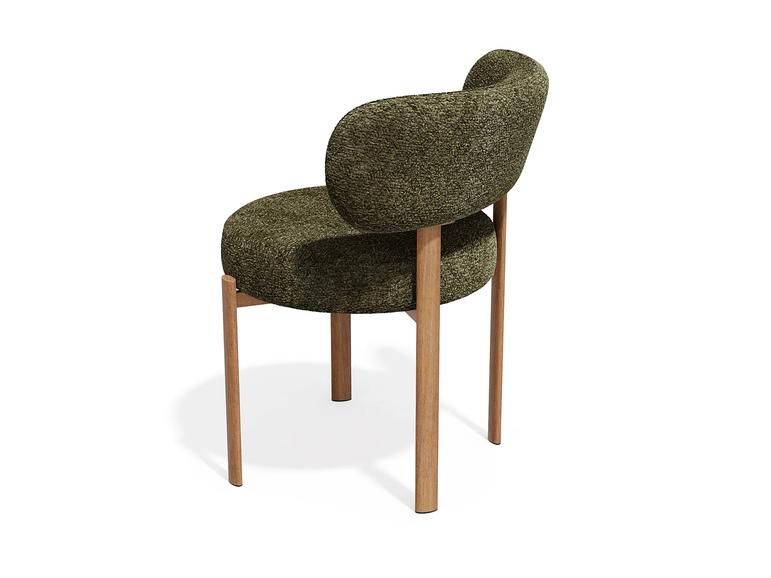 Lot de 2 chaises LAUREN en tissu bouclette kaki