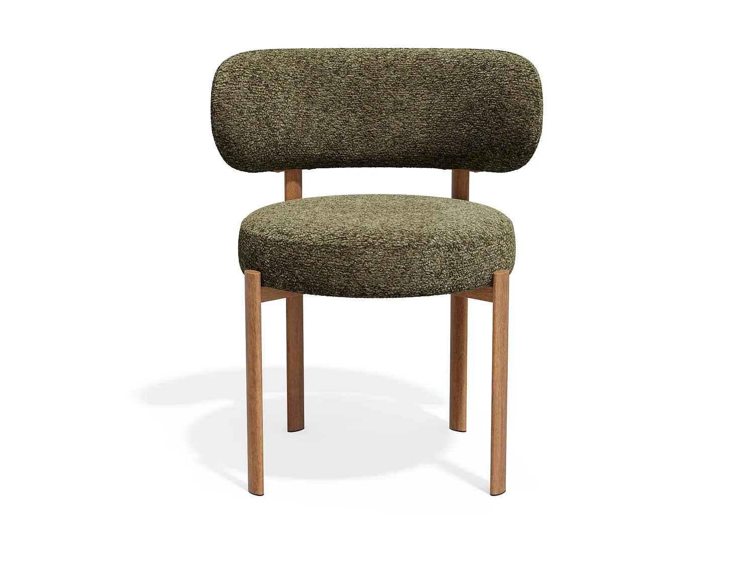Lot de 2 chaises LAUREN en tissu bouclette kaki