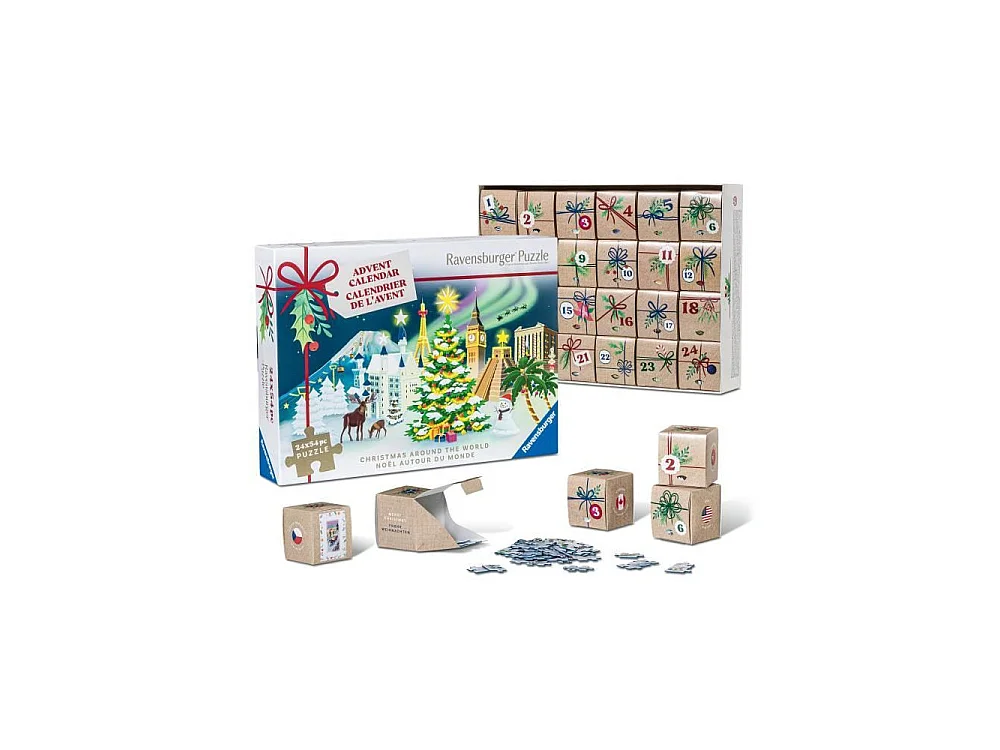 Calendario dell'Avvento Puzzle Ravensburger 2025 - 24 Mini Puzzle, 54 Pezzi Ciascuno