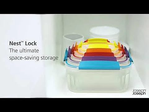 Nest™ Lock Joseph Joseph Editions, set de 5 boîtes hermétiques empilables, design moderne en couleur ciel, idéal pour le stockage des aliments, 230 ml-3 L